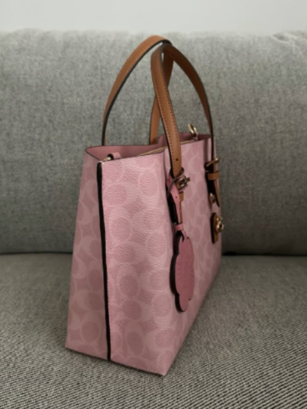 COACH Mollie Tote Bag 25 In Signature（CER24）Powder Pink - Picture 6 of 8